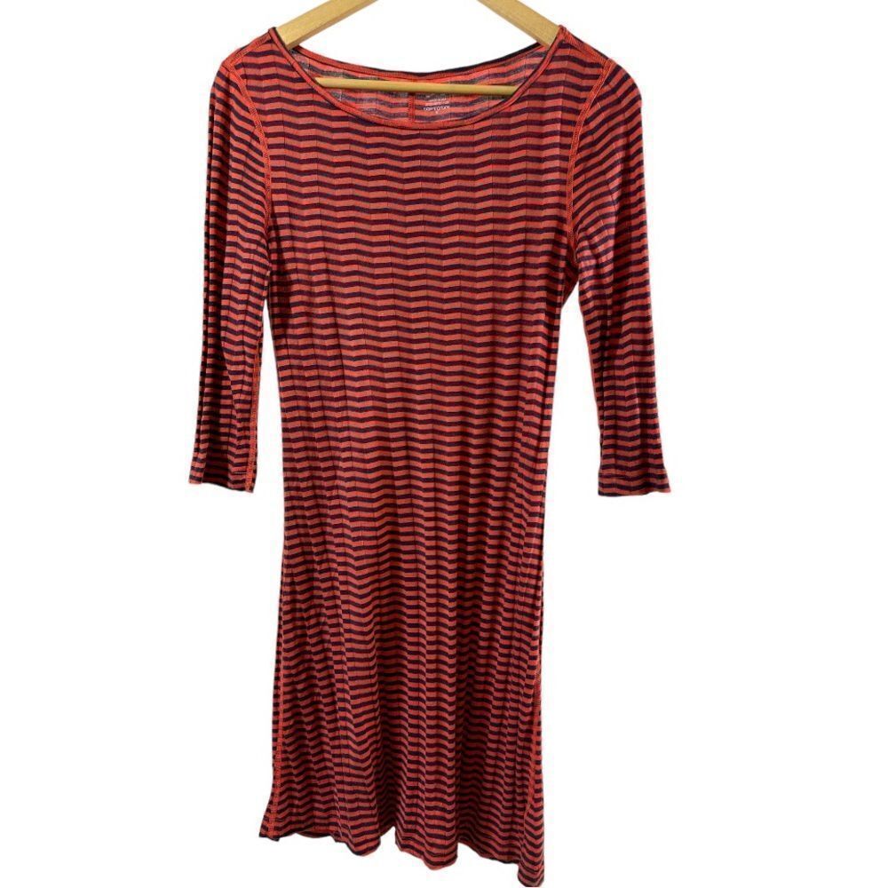 THREE DOTS X BLOOMINGDALE'S Women's Chevron Striped Mini Shirt Dress Orange